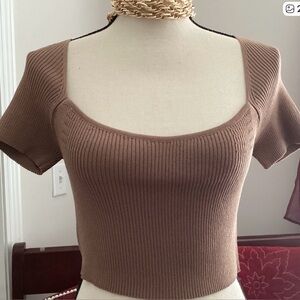 NWT beautiful crop short sleeve sweater